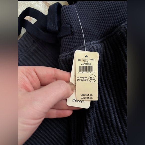 Viral Aerie Waffle Pants Navy Sz Sm - Picture 2 of 4